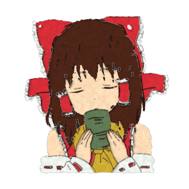The server mascot, sipping tea